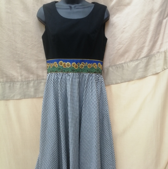 Vtg Samantha Edwards Sunflower Dress - Picture 3 of 16